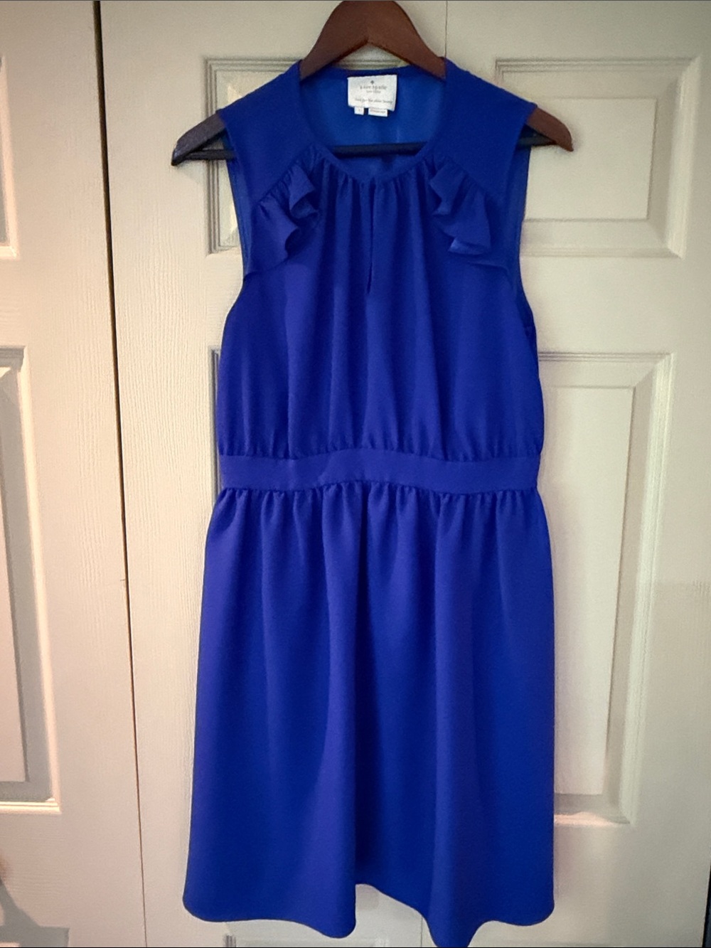 Kate Spade Dress Size L Large Blue Ruffle